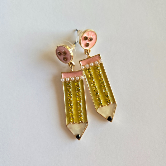 Aretes con diseño de Lápiz