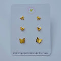 Trío de Aretes Mariposas y Libélula