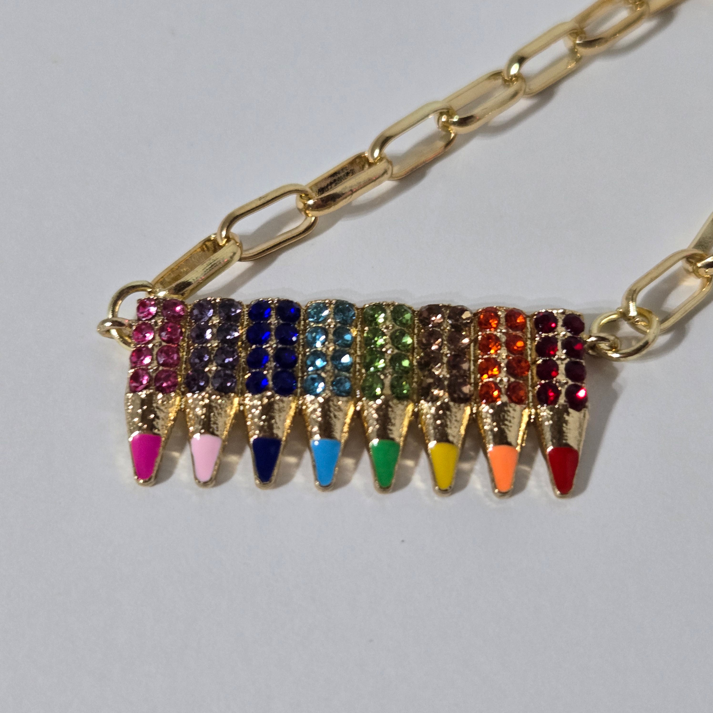 Cadena con colgante Lápices de Colores
