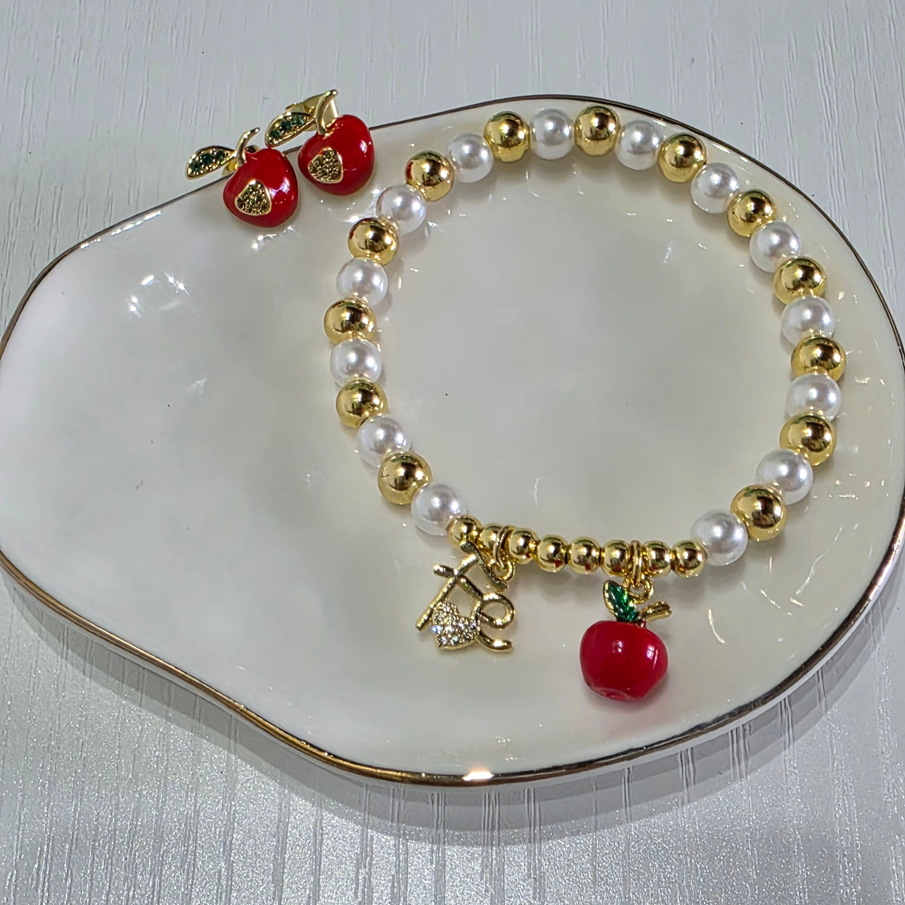 🍎✨ Set Pulsera y Pantallas Manzana – Edición Especial Maestras con Fe✨🍎