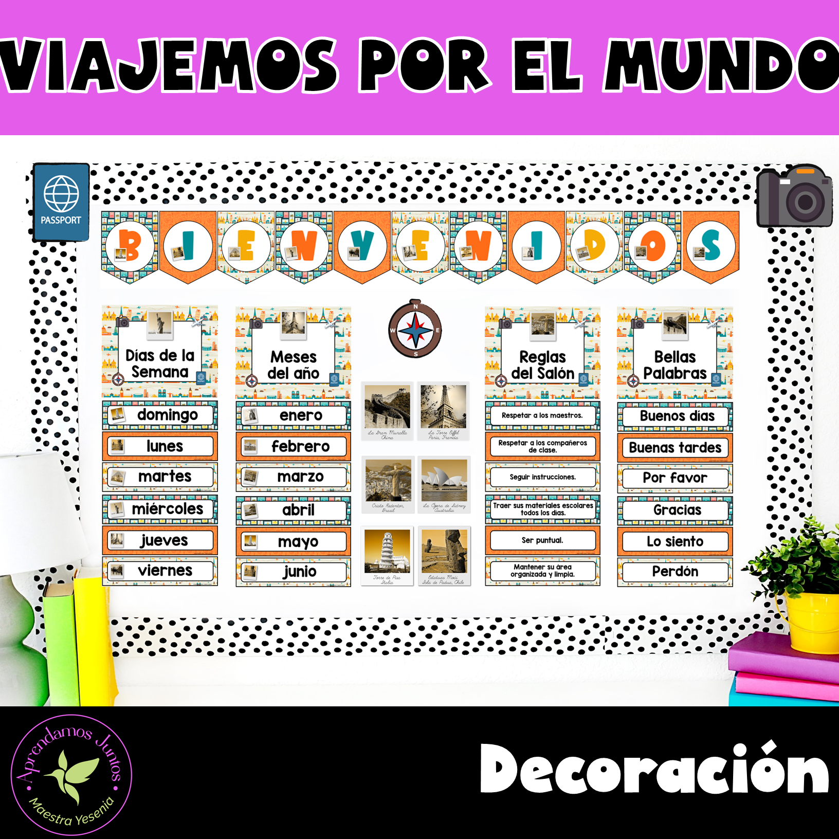 Decoración Viajemos por el Mundo