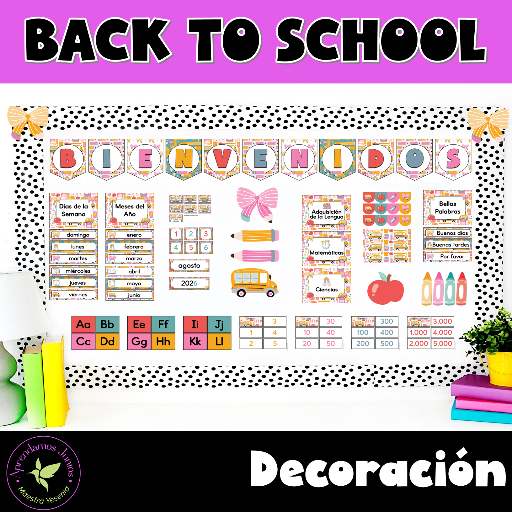 Decoración Back to School (Pencil Coquette)