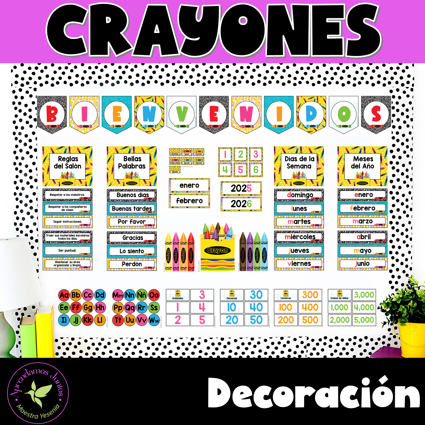 Decoración Crayones